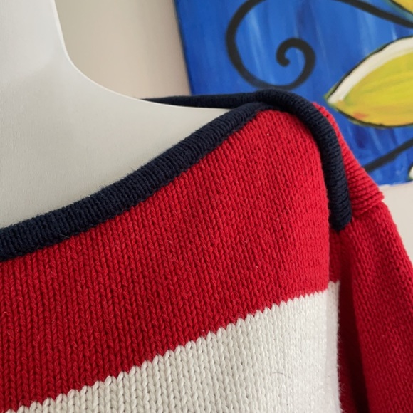 Tommy Hilfiger 100% cotton-knit boat neck sweater-vintage - Picture 3 of 5